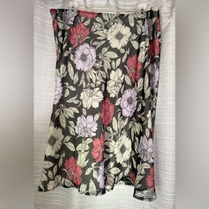 Geoffrey Beene Floral Pencil Skirt - Black, Red, Purple